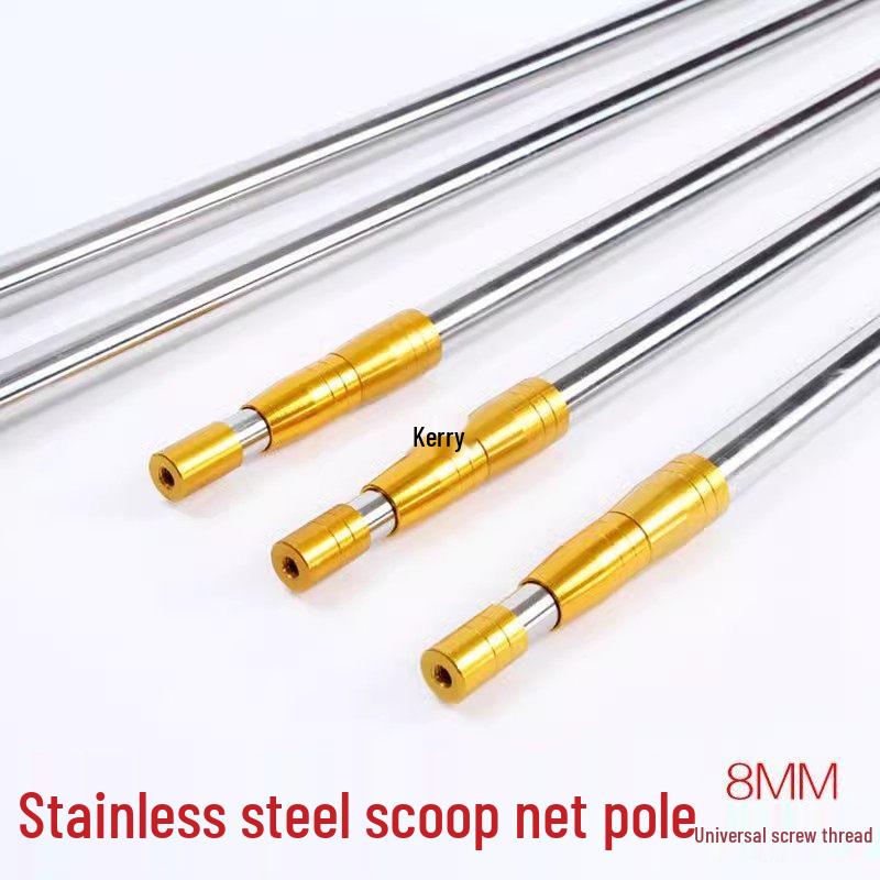 Telescopic Stainless Steel Fishing Net Pole - Large, Thickened, Universal for Fish & Birds