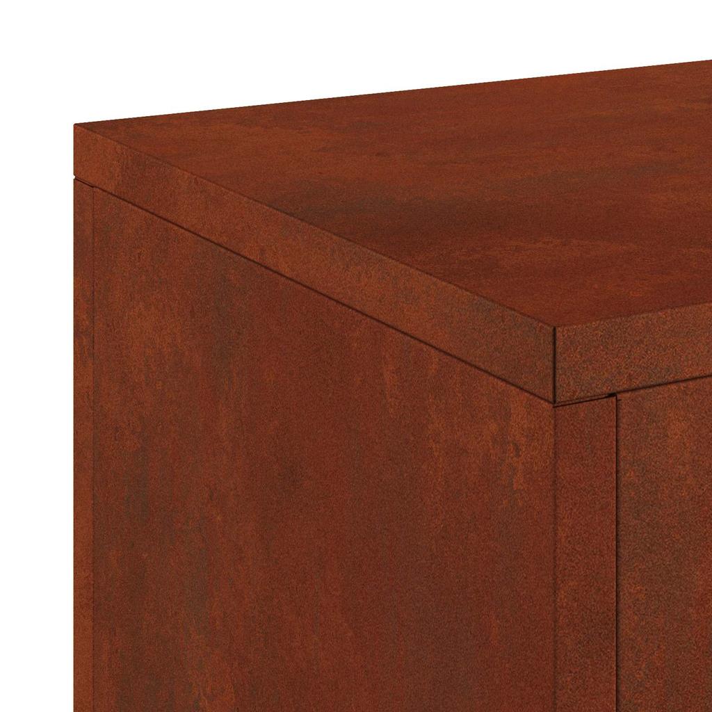 Plant Stand 2 Pcs Rust Colored 24 X 24 X 35 Cm Weatherproof Steel