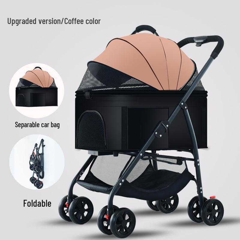 Lightweight Foldable Pet Stroller for Small Dogs & Cats