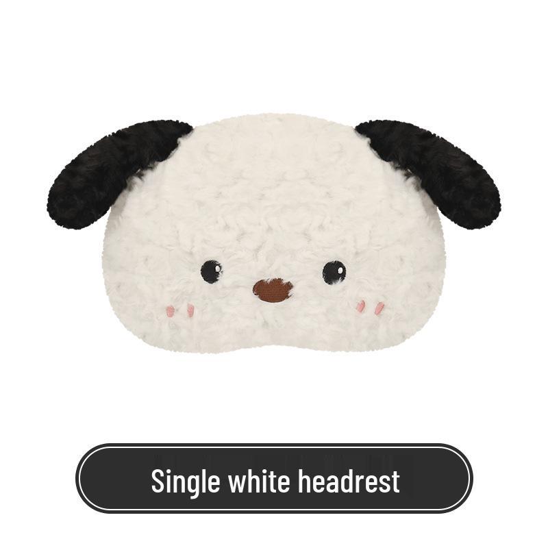 Universal Shy Cat Plush Winter Car Seat Cushion - Non-Shedding, Cartoon Design for Five Seats