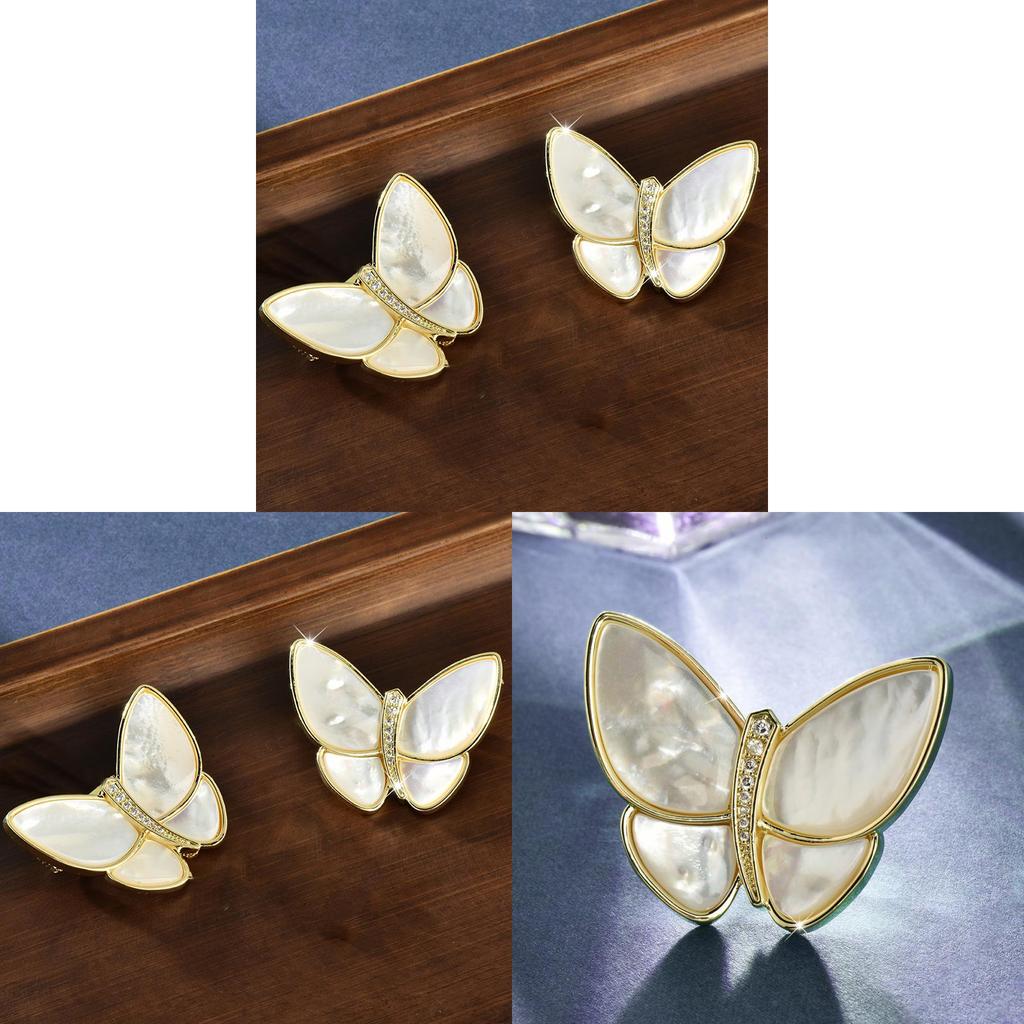 Butterfly Brooch For Women With Shell Material Elegant Animal Jewelry Gift For Summer 2024