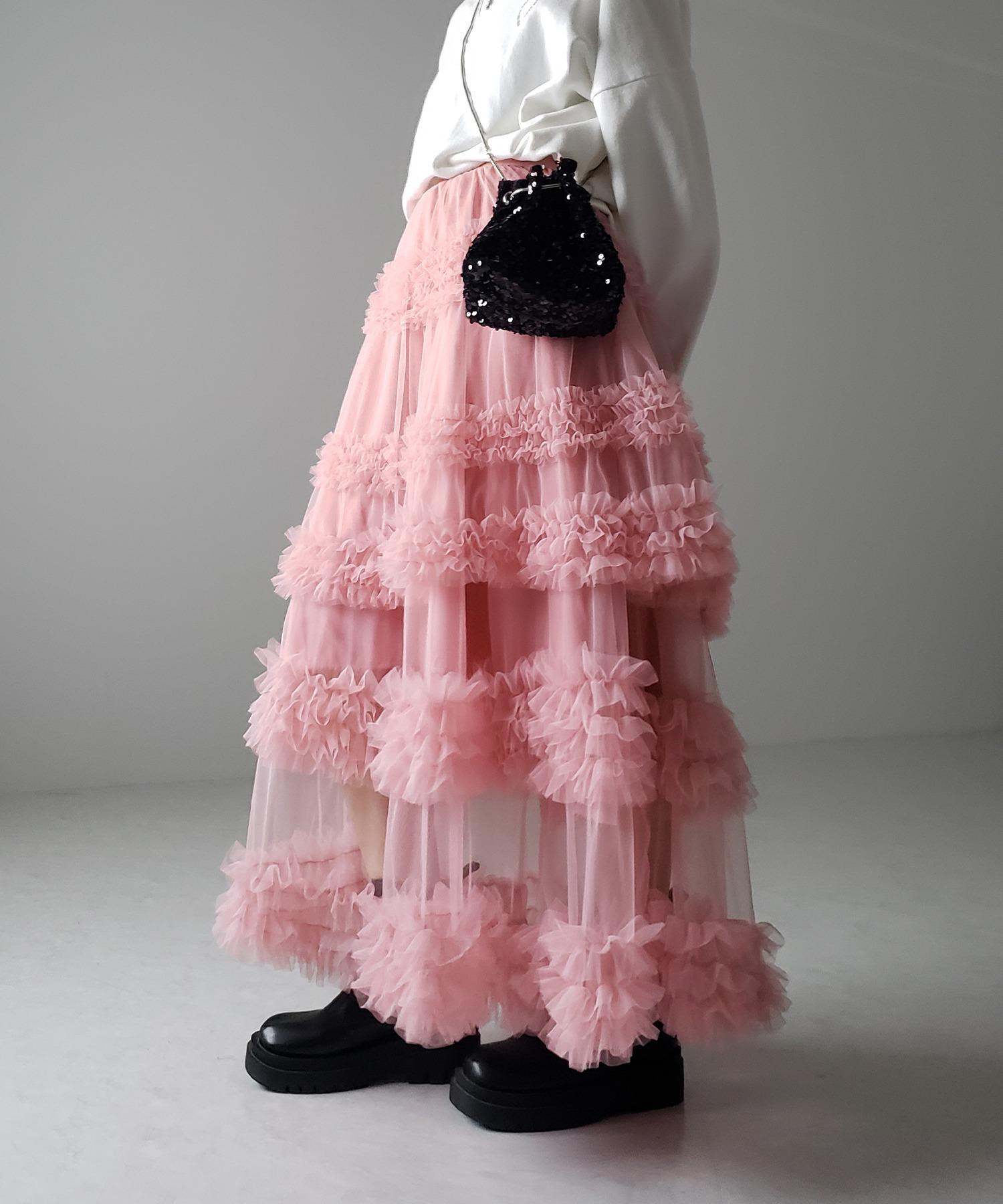 

Women s Japanese-Style A-Line Long Skirt: White Three-Layer Mesh Gauze or Black Mesh Skirt for Autumn/Winter One Size