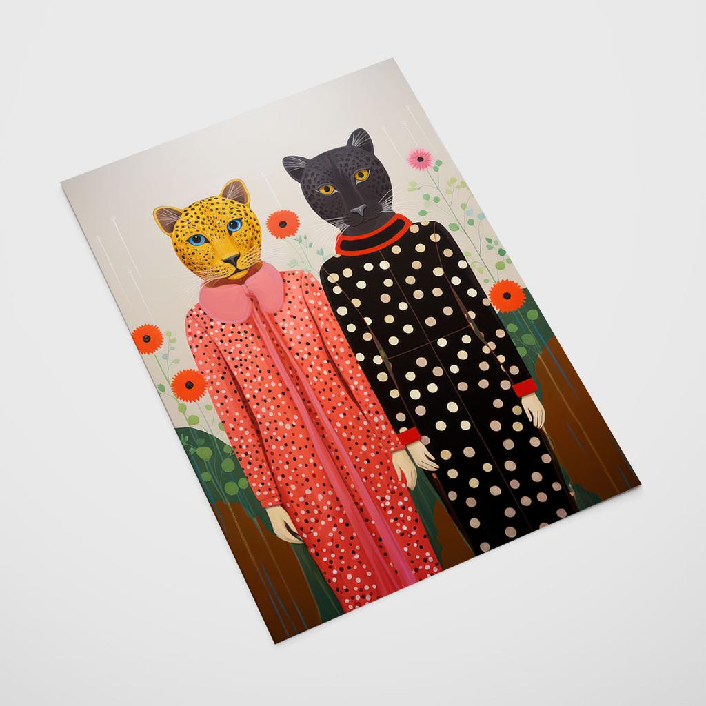 Plakat portret koty lampart