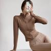 Sunscreen Clothing Yoga Clothing Skinny T-Shirt Sports Long Sleeve Running Training Pilates Stand-Up Neck Zipper Fitness Clothing Jacket