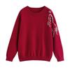 Chuyu Women's New Year Red Horse Embroidery Round Neck Sweater