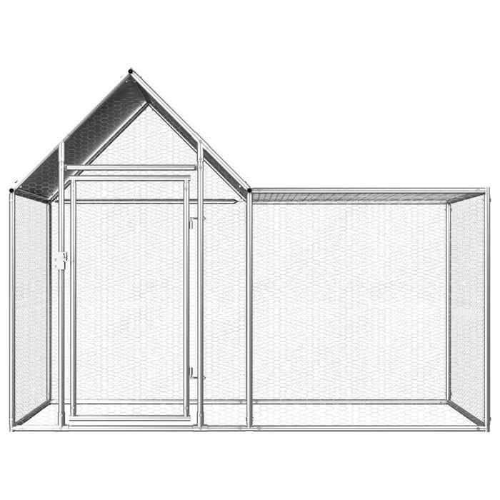 VidaXL Poulailler Enclos Clapier Cage Animaux Lapin Canard 2x1x1,5 m Acier 144553