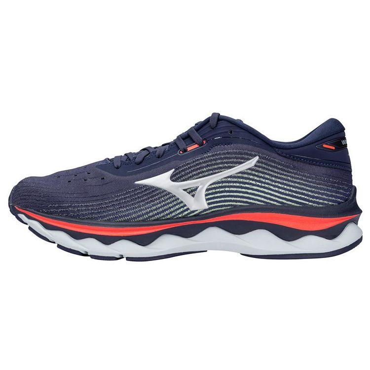 Mizuno Wave Sky 5 Comfortable Shock Absorption Low Top Running Shoes Men Sneaker Blue J1GC210208