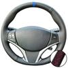Hand Stitched Wear Resistant Perforated Non-slip Artificial Leather 2014-2016 Steering Wheel Cover For Toyota Yaris Vios