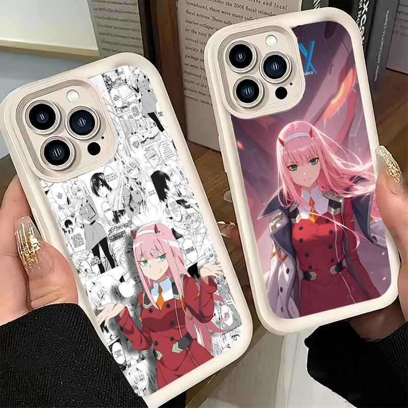 Phone Case for iPhone 17 Air 16E 15 16 Pro Max Darling Zero Two 02 Anime Cover 14 Plus 13 12 Mini Soft Shell Silicone Fundas