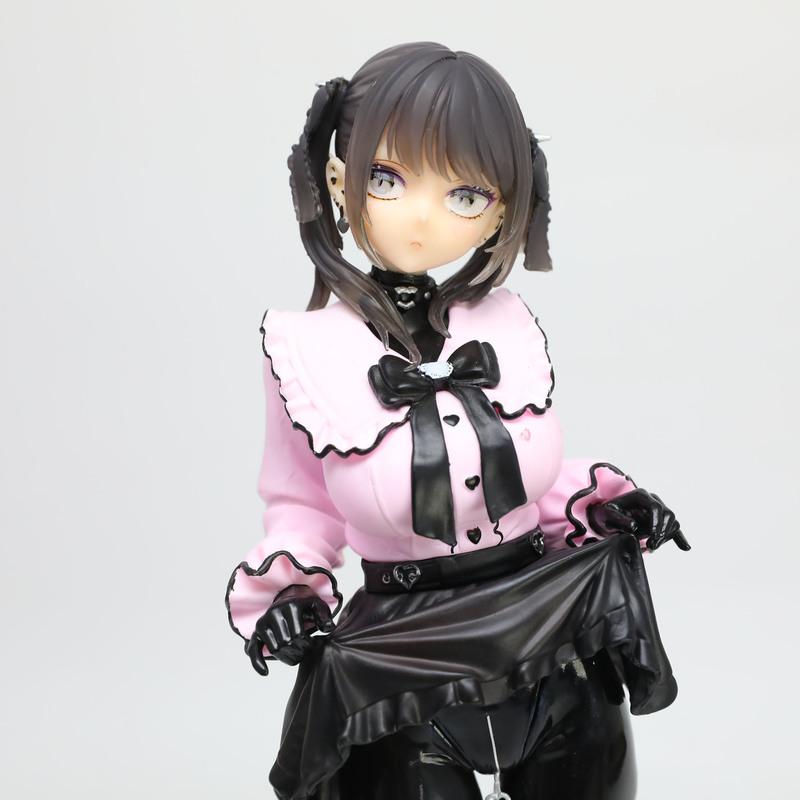 26cm Anime Miu Kurokawa Anime Figure Standing Uniform PC Case Interchangeable Face Collectible Model Desktop Decoration Gifts