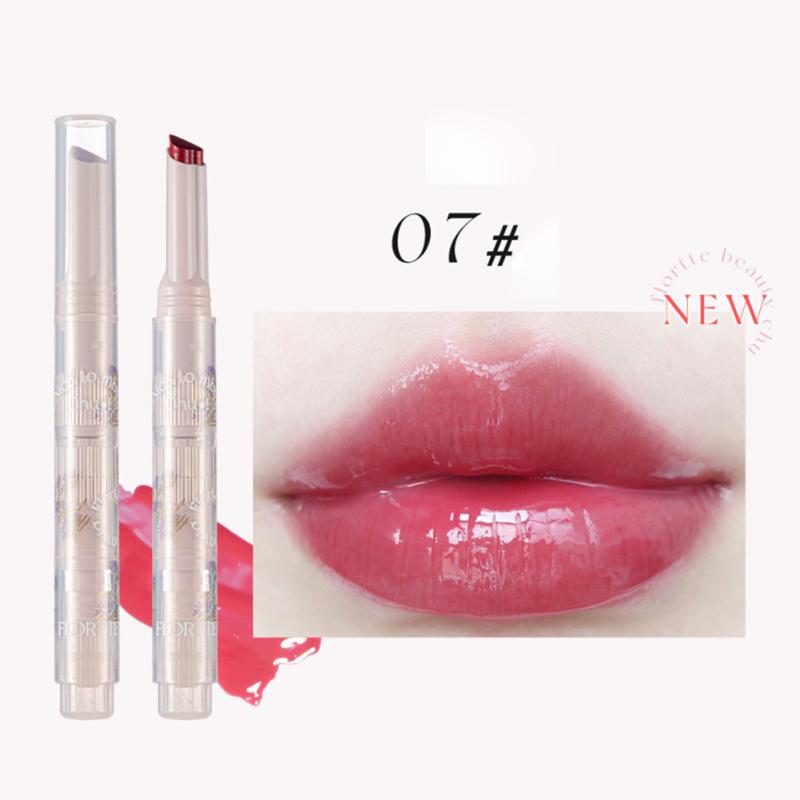 FLORTTE Chu Jelly Rossetto Floria First Kiss Love Series Penna Specchio Acqua Luce Smalto per labbra Acqua idratante Donna Cosmetici di bellezza