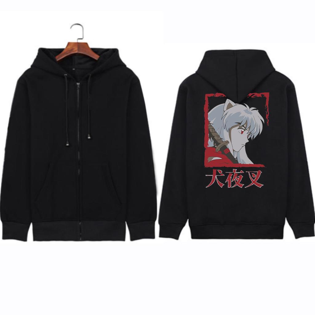 Japanese Anime InuYasha Men's Hoodies Harajuku Fashion Y2k Vintage Hip Hop Streetwear Casual Drawstring Oversized Sweatshirts