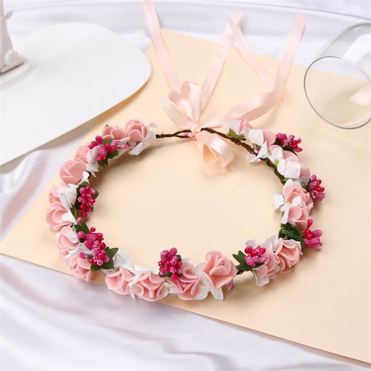 Rosenkranz Blumen Haarring Braut Brautjungfer Kopfschmuck Stirnband Hochzeitsfoto Küstenfotografie Requisiten