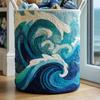 Decorative Fabric Laundry Basket with Carry Handles, Folding Polyester Hamper for Closet Blanket and Towel Storage