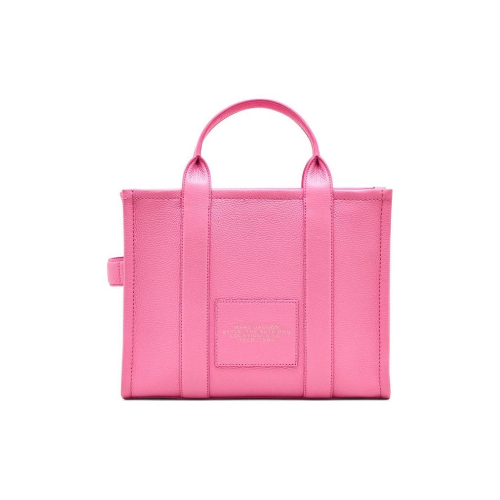 Marc Jacobs Silver Hardware Zipper Closure Leather Tote Bag Shopping Bag Shoulder Handbag Medium Bright Pink Women tote bags H004L01PF21-666