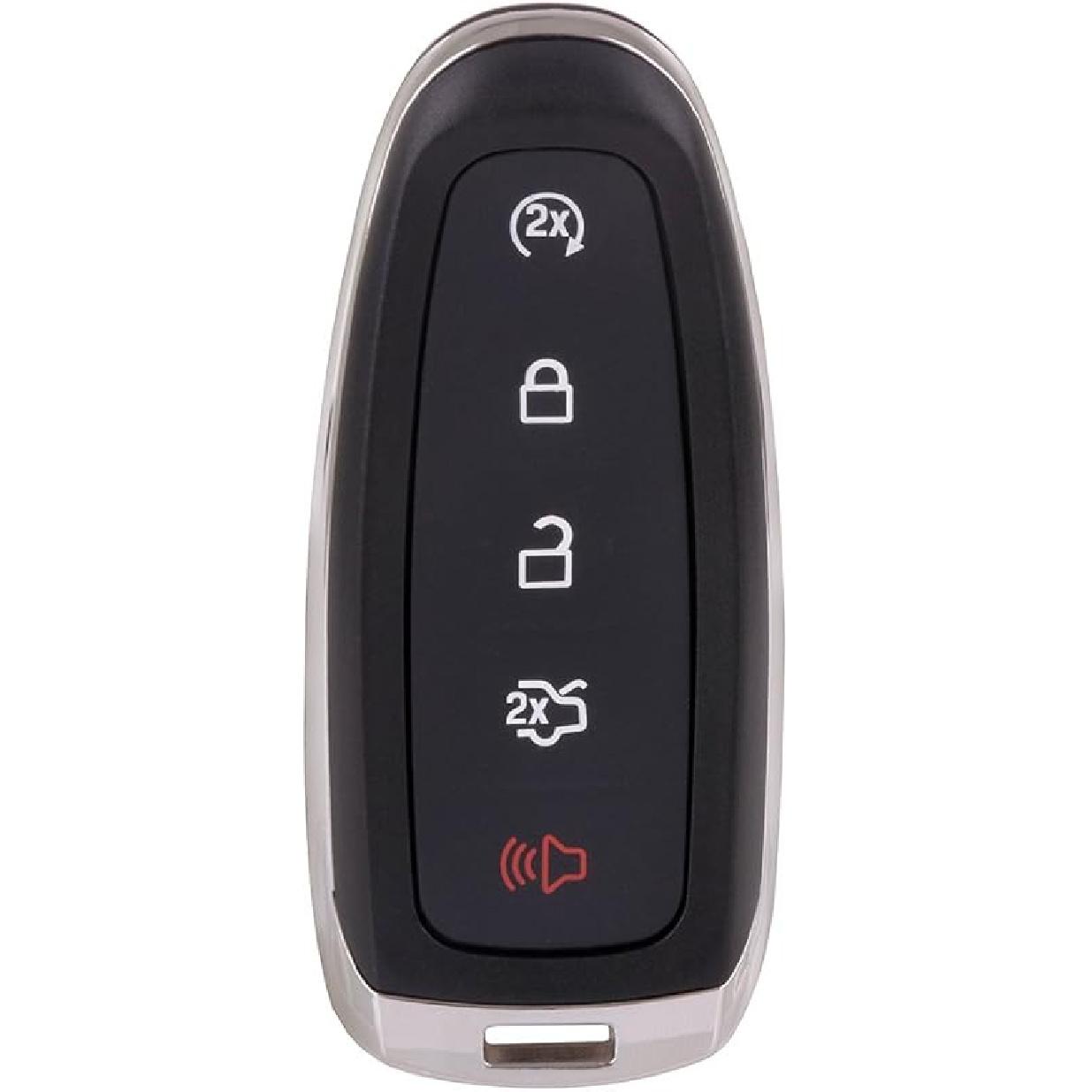 ECCPP Key Fob Shell Uncut Keyless Entry Remote Control Case 2012-2015 Fit for Ford Edge 2.0L 2017-2018 Fit for Ford Escape 1.5L M3N5WY8609 (Pack of 1P 5btn key fob