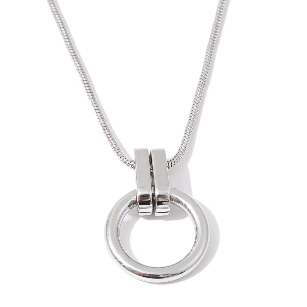 Eetit Popular Stainless Steel Round Pendant Fashion Necklace Gold & Platinum PVD Plated Basic Jewelry Accessories Waterproof