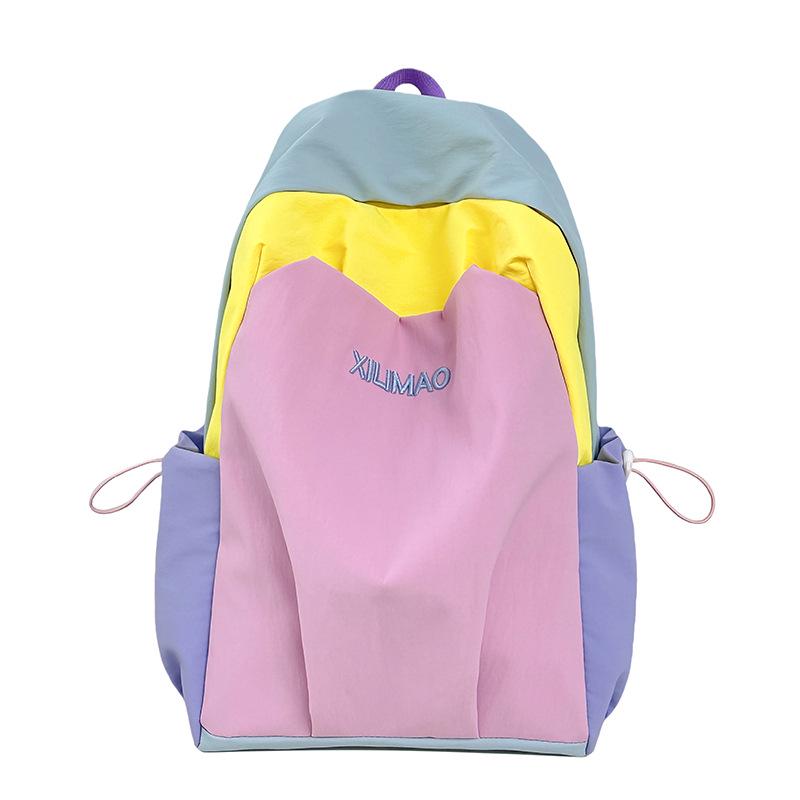 

Женский универсальный рюкзак в стиле колледжа, легкий, с цветными блоками, для путешествий и походов