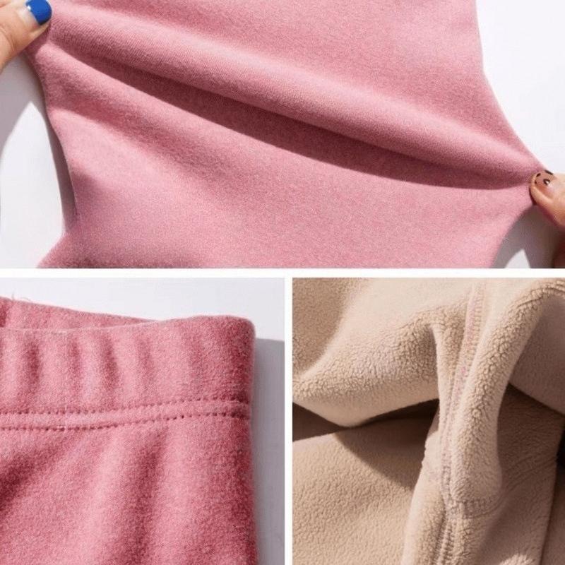 High Waist Women's Fleece Lined Thickened Base Layer Thermal Pants Lamb Wool Cotton Warm Leggings for Winter