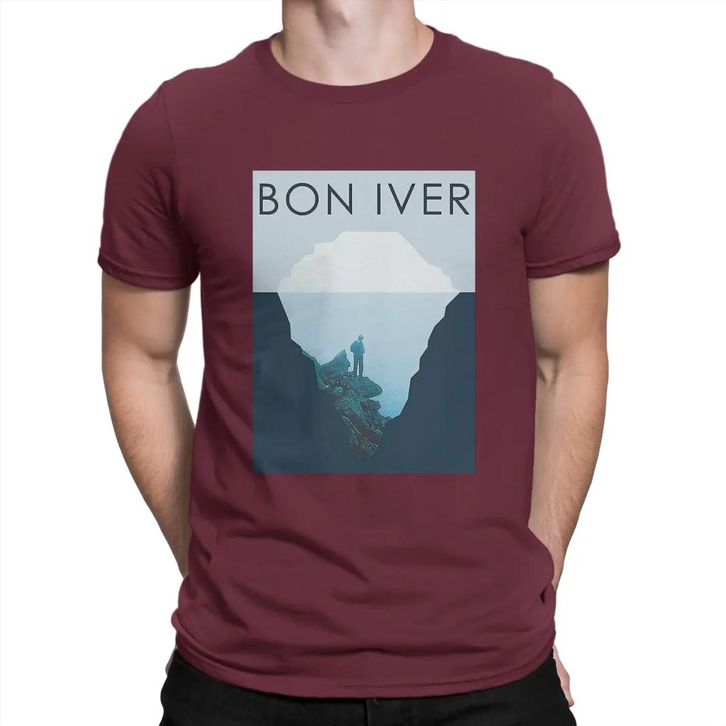 Funny Pop T-Shirt for Men Crew Neck Cotton T Shirts B-Bon Ivers Short Sleeve Tee Shirt Summer Tops