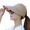 Women Wide Brim Sun Protection Visor Sun Hat, Anti-UV Lightweight Breathable Foldable Beach Hat For Outdoor Sport Cycling Drive