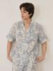 [LUNALUZ STUDIO] Men's Bijou Cottage Cotton Short-Sleeve Collar Two-Piece Set [Shipped from Korea] 100% Authentic