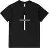 Jesus Saves Cross Graphic Black T-shirt