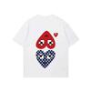 Summer New Play Trendy Brand Unisexs and Womens Casual Heart Printing Round Neck Couple Outfit Top Short Sleeves Tshirt