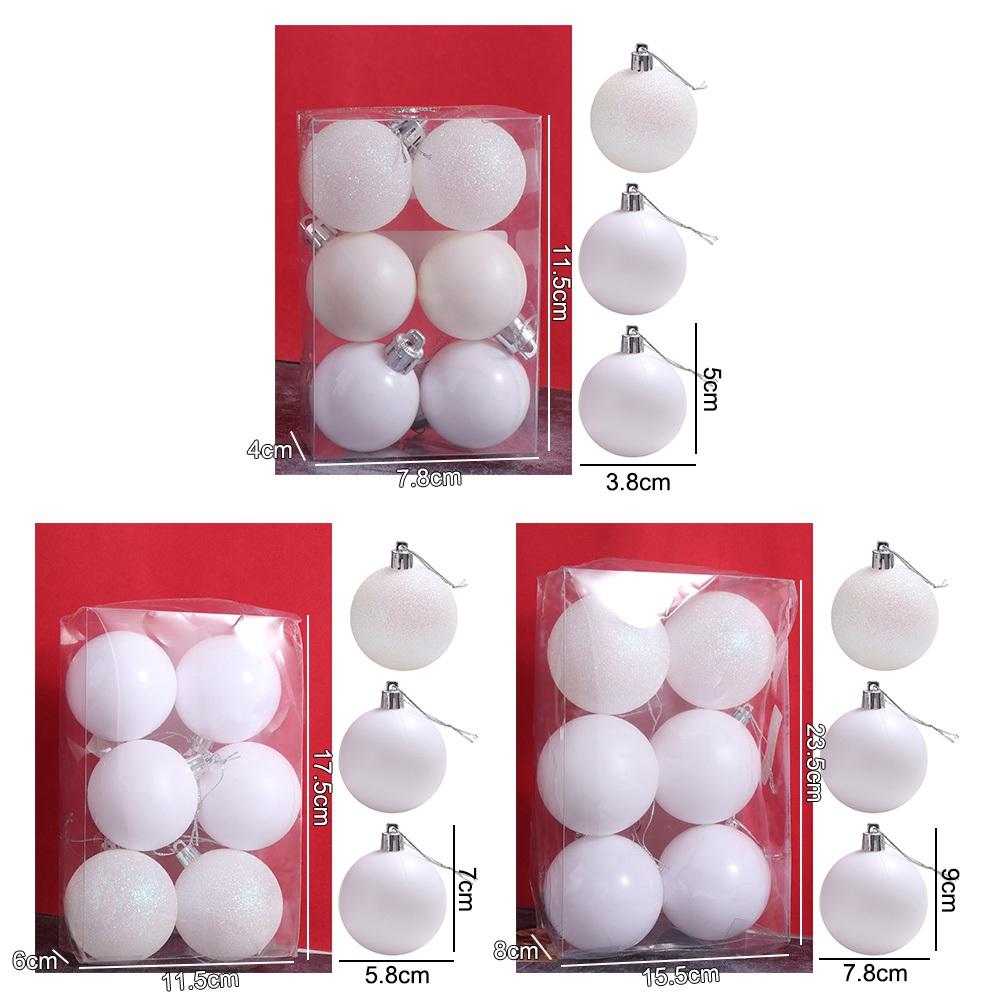 6pcs Pendant Christmas Hanging Balls Glitter Christmas Tree Pendants  Home Xmas Party Decor