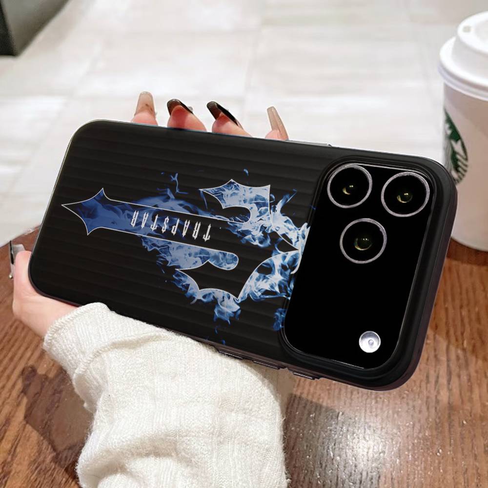 T-Trapstars Soft Corrugated Phone Case For IPhone 11 12 13 14 15 16 17 Pro Max Plus Pro Shockproof Cover