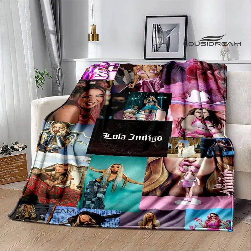 Spanish singer Lola índigo printed blankets Flange Warm blanket soft and comfortable blanket picnic blankets birthday gift