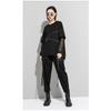 Morino Loose Fit with Tulle Striped Stylish Unique Long Women's T-Shirt Sleeves, Pattern, Streetwear, Style, Black, Spring/Summer (Black - Sleeve)
