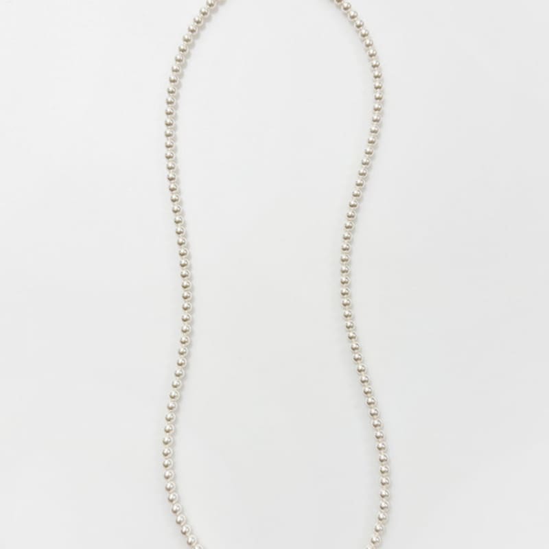 August Harmony 925silver 6mm Classic Pearl Opera Necklace / 2type