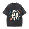 T-shirt Homme Été Décontracté Manches Courtes Typographie Rétro Lavé Usé Citation Humoristique Réparation Audacieuse