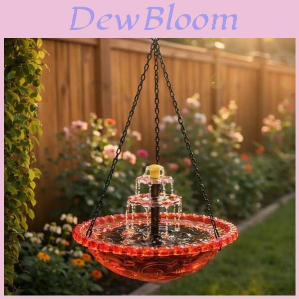 Bird Feeder And Bird Bath Hanging Decor With Automatic Feed System For Garden And Balcony