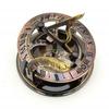 Denizcilik Pirinç El Yapımı Pirinç Güneş Saati Pusula Deri Kutulu Güzel Hediyelik Eşya 6,35 cm