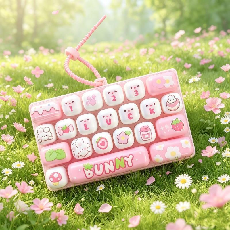 Fidget Keyboard Keychain 26 Keys Pressure Release Mini Toy Portable Bag Pendant for Office Workers Relaxing Gift