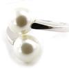 Silver Ring 'Perla' Silver Ivory White (rhodium) - 17x10 Mm