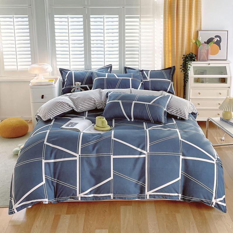 Four-season Universal Four-piece Set, Skin-friendly Cotton Quilt Cover, Bed Sheet, Double Bedding, Dormitory Three-piece Set