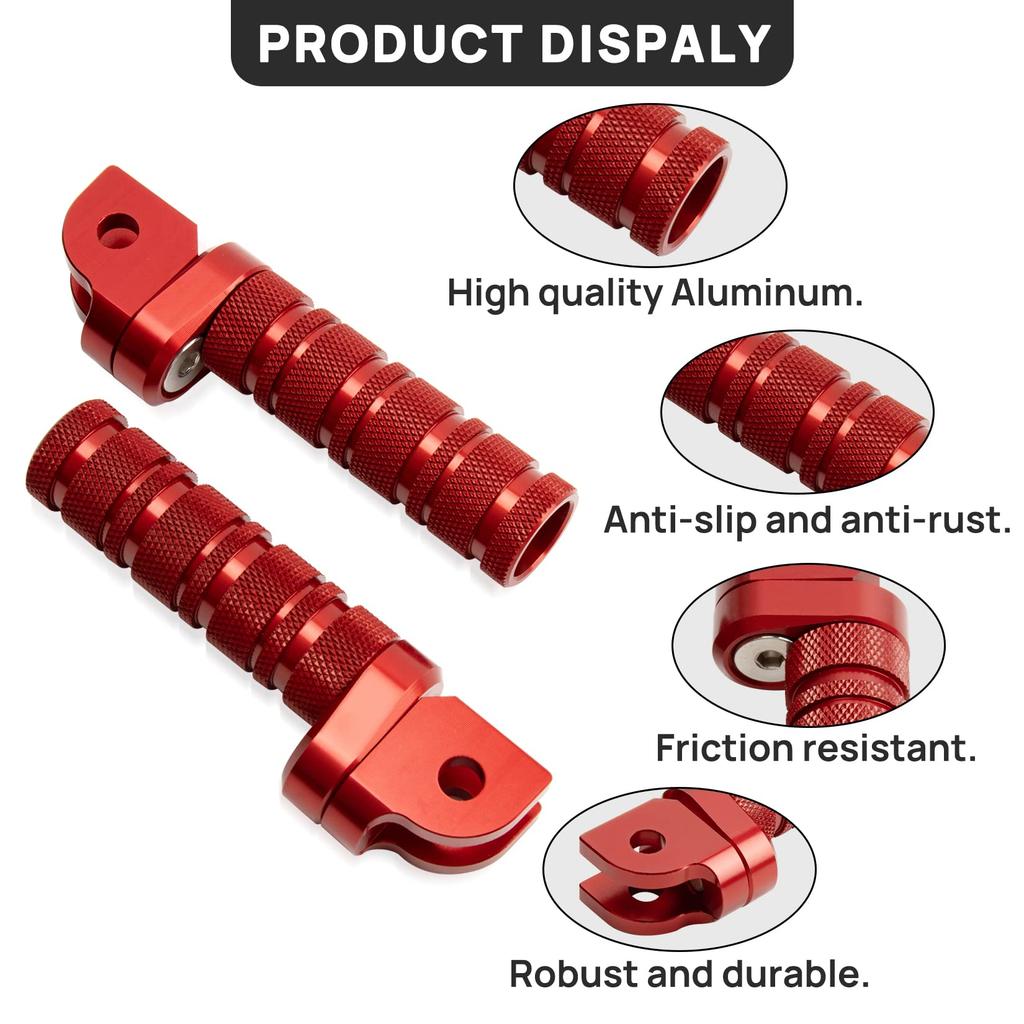 Motorcycle Step Front Pedal Non-Slip Silver Tone Foot Pegs for Honda