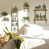 2 Pcs Painted Greenery Potted Plants Shelves Bedroom Living Room Home Wall Background Beautification Decoration Wall Stickers