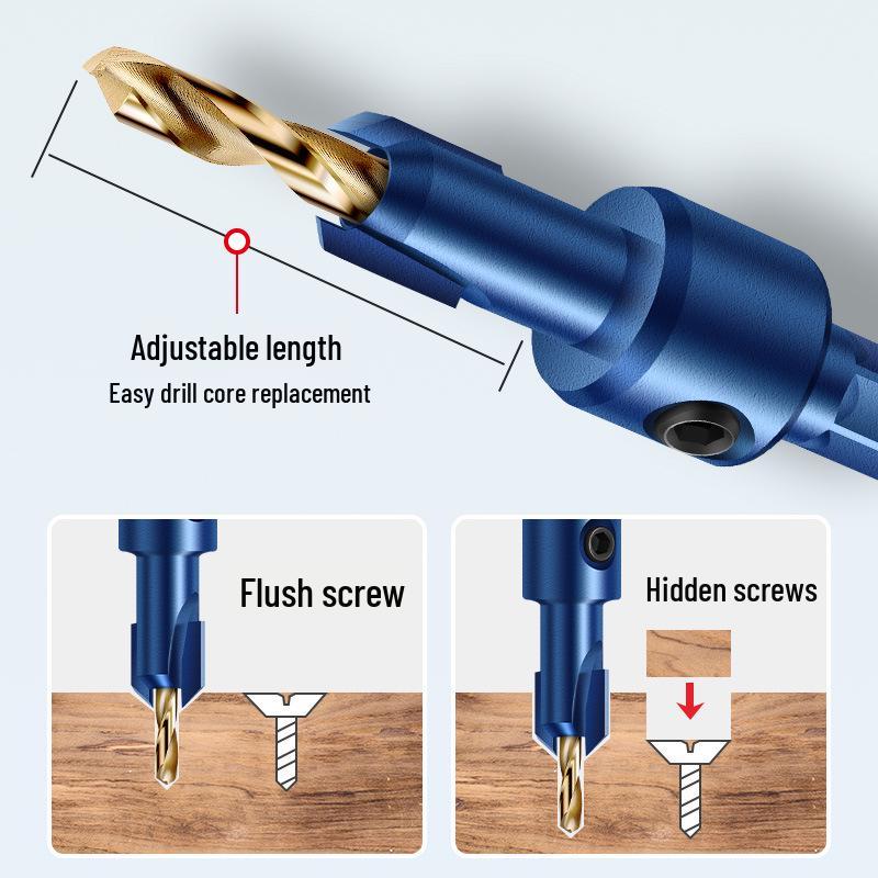 Hex Shank Countersink Drill Bit for Woodworking, Self-Tapping Screw and Taper Hole Opener