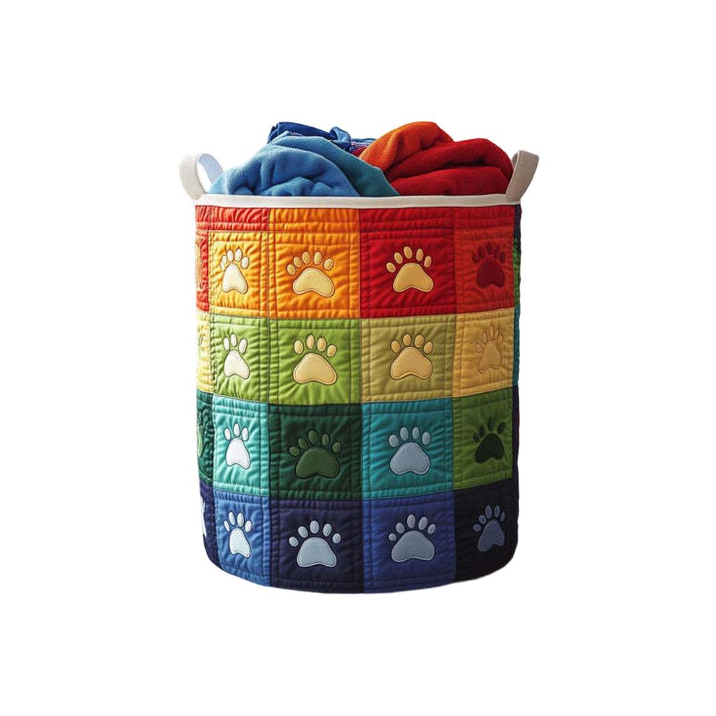 Gesteppter Wäschekorb, und geeignet zur Aufbewahrung schmutziger Wäsche.