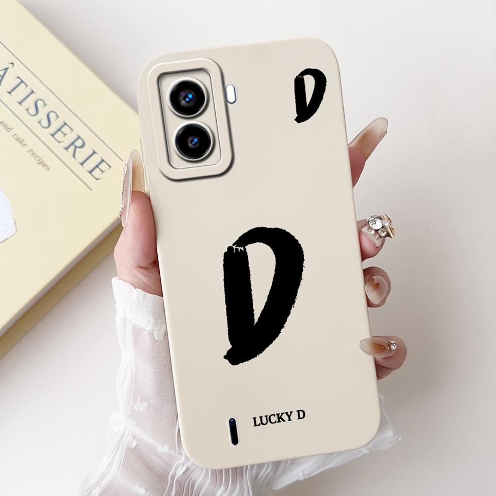 For Tecno Pop 6 No Fingerprints Cover For Techno Pop 6 Case BE7 Simple Fashion Letters Pattern Design Silicone Shockproof Bumper