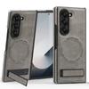 KEYSION Luxusní PU kožené magnetické pouzdro pro MagSafe pro Samsung Galaxy Z Fold 6 5 4 3 5G Kickstand Bezdrátové nabíjení Kryt telefonu