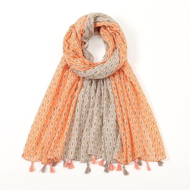 Fashion Luxury Petal Floral Tassel Viscose Shawl Scarf Lady High Quality Wrap Pashmina Stole Bufandas Muslim Hijab 180*90Cm