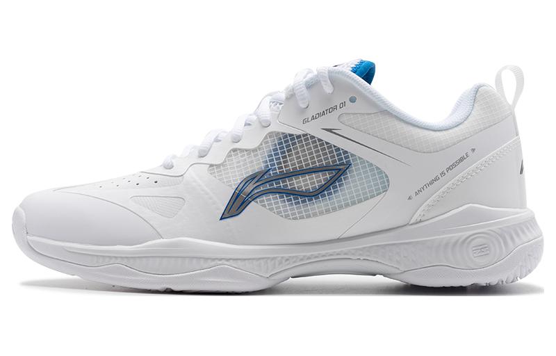 Li Ning Gladiator Cushioning Abrasion Resistant Low top Badminton Shoes Unisex Standard White AYZT011-1 39