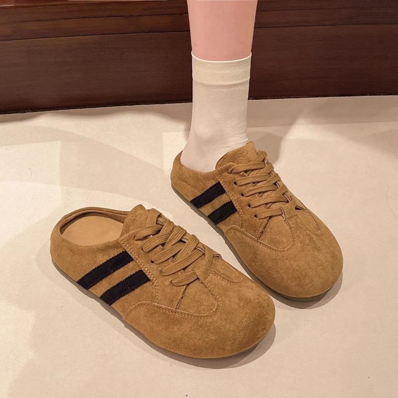 Retro bag head half slippers women's outer wear spring and summer new one-pedal lazy shoes without heel casual