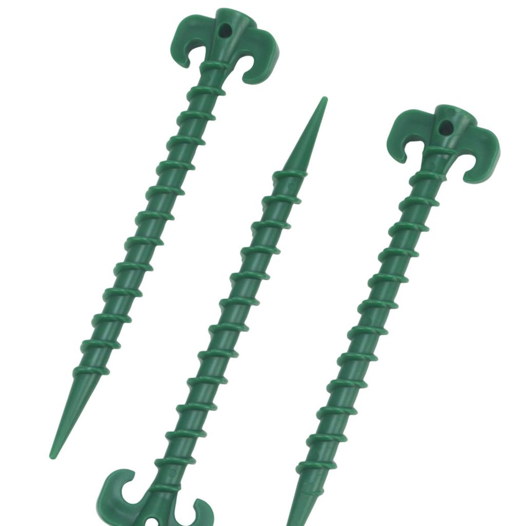3Pcs Plastic Threaded Ram Horn Ground Pegs Outdoor Tent Pegs Picnic Canopy Ground Pegs Spiral