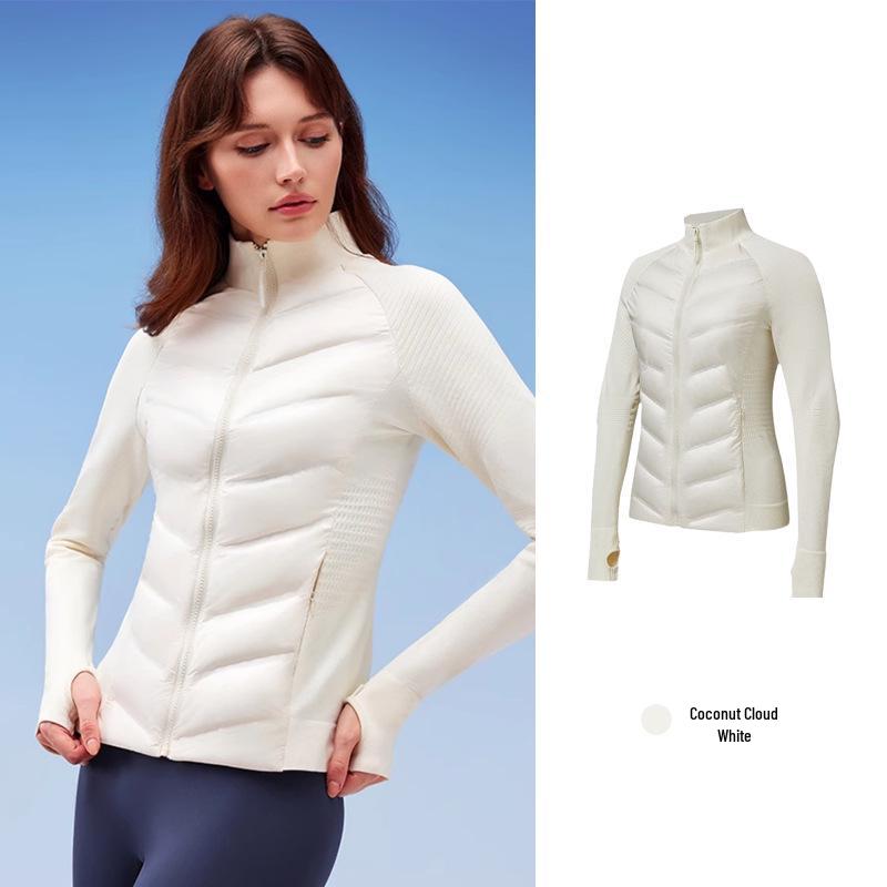 Women's Slim, Lightweight Sports Down Jacket - Body-Fitting, Goose Down Lined, Warm Outerwear for Autumn and Winter Running.